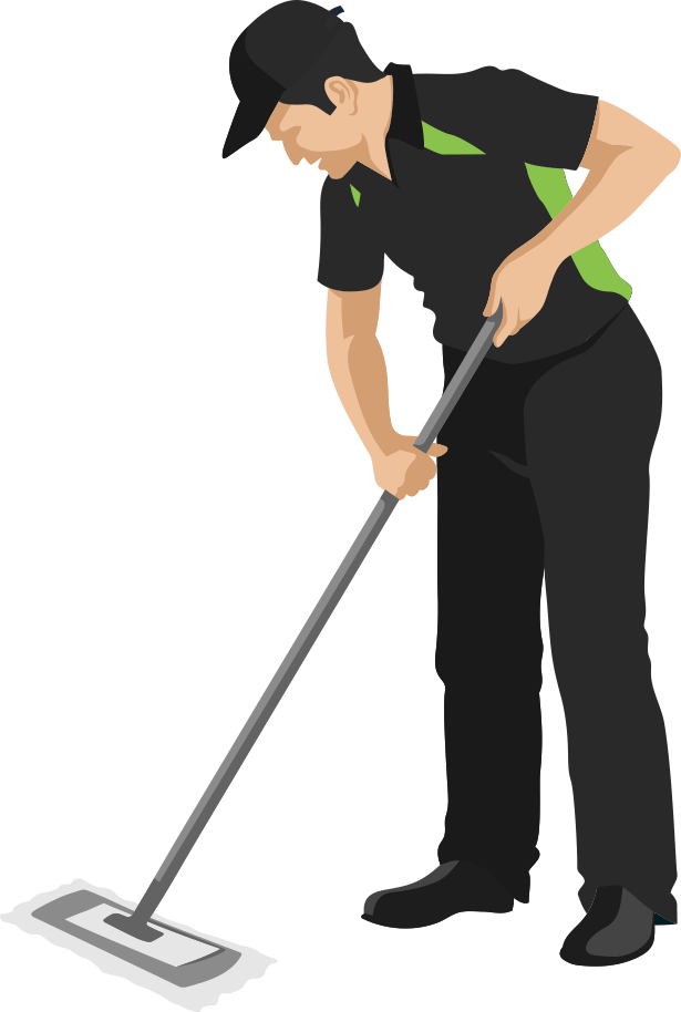 Image of a cleaner at work